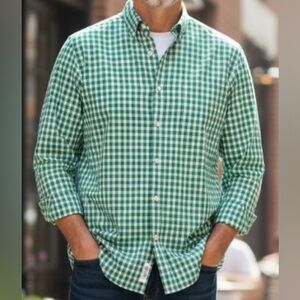 Brooks Brothers Green Plaid Casual Shirt long sleeve button down size large